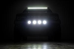 Nudge Bar w/ Tow Hooks 4 Inch Round Led (x4) Ford Bronco Sport (21-24) Rough Country