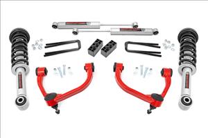 3 Inch Lift Kit N3 Struts Red Ford F-150 4WD (2009-2013) Rough Country