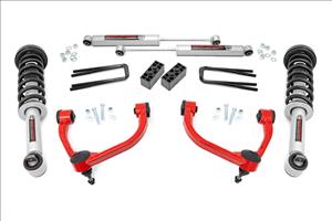 3 Inch Lift Kit N3 Struts Red Ford F-150 4WD (2014-2020) Rough Country