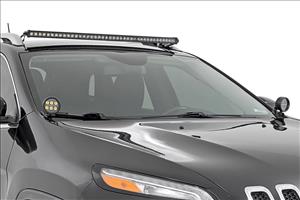 LED Light Kit Roof Mount 40 Inch Black Single Row Jeep Cherokee KL (14-23) Rough Country