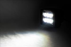2 Inch Black Series LED Light Pods Pair Flood Rough Country