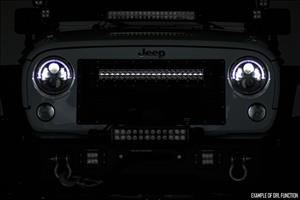 Mesh Grille 30 Inch Dual Row LED Black Amber DRL GMC Sierra 1500 (14-15) Rough Country