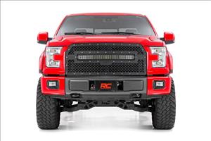 Mesh Grille 30 Inch Dual Row LED Black Amber DRL Ford F-150 (15-17) Rough Country