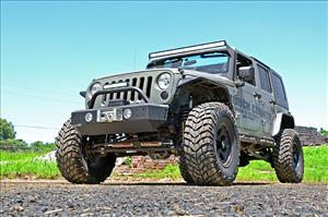 LED Light Windshield Mnt 50 Inch Black Dual Row White DRL Jeep Wrangler JK (07-18) Rough Country