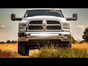 Dodge 40-inch Curved LED Light Bar Hidden Bumper Kit w/Chrome Series DRL LED For 10-18 Ram 2500/3500 Rough Country