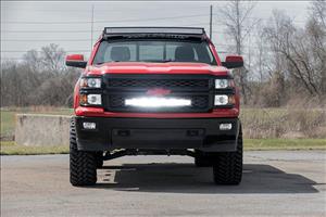 LED Light Kit Behind Grille Mount 30 Inch Black Dual Row White DRL Chevy Silverado 1500 (14-15) Rough Country
