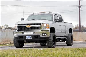 LED Light Kit Fog Mount Dual 2 Inch Black Pair Chevy Silverado 2500 HD/3500 HD (11-14) Rough Country