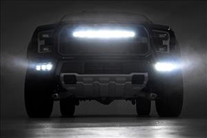 LED Light Kit Fog Mount Triple 2 Inch Black Pair Ford Raptor 4WD (17-20) Rough Country