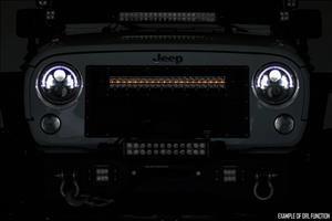 8 Inch Black Series LED Light Bar Single Row Amber DRL Rough Country