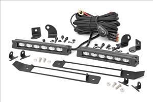 Dual 6in LED Grille Kit Black Slimline Ram 1500 2WD/4WD (2019-2024) Rough Country