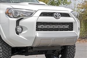 LED Light Kit Bumper Mount 30 Inch Black Dual Row White DRL Toyota 4Runner (14-20) Rough Country