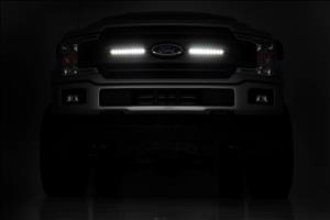 LED Light Kit Grille Mount 10 Inch Black Slimline Pair Ford F-150 (18-20) Rough Country