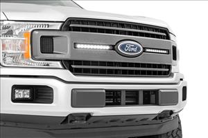 LED Light Kit Grille Mount 10 Inch Chrome Slimline Pair Ford F-150 (18-20) Rough Country