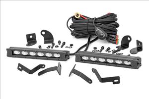 LED Light Kit Bumper Mount 6 Inch Black Slimline Pair Ford Ranger (19-23) Rough Country