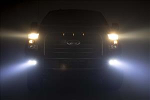 Ford LED Fog Light Kit Black Series w/ Spot Beam 15-19 F-150 Rough Country