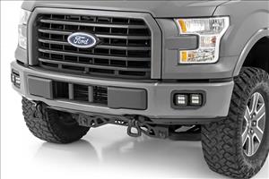 Ford LED Fog Light Kit Black Series w/ Flood Beam 15-19 F-150 Rough Country