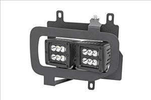 LED Light Kit Fog Mount Dual 2 Inch Black Pairs Spot/Flood Ford F-150 (15-17) Rough Country
