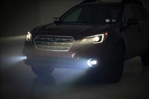 Subaru Led Fog Light Kit Black Series w/ White DRL For 15-19 Outback Rough Country