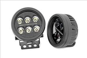 Black Series Round LED Light Pair 3.5 Inch Amber DRL Rough Country