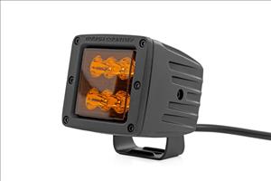 2 Inch LED Light Pods Spot Beam Amber Lens Square Rough Country