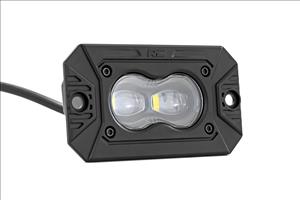 3x1.75 Inch Black Series LED Slim Aux SAE Fog Flush Mount Pair Rough Country