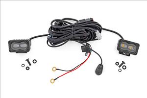 3x1.75 Inch Black Series LED Slim Aux SAE Fog Pair Rough Country