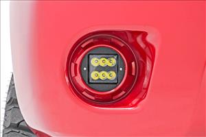 LED Light Kit Fog Mount 2 Inch Black Pair Spot Nissan Frontier (05-20) Rough Country