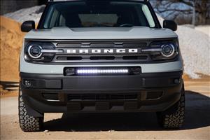 LED Light Kit Bumper Mount 20 Inch Black Single Row White DRL Ford Bronco Sport (21-26) Rough Country
