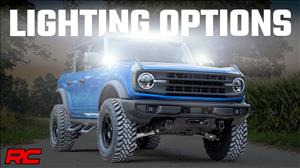 LED Light Upper Windshield 40 Inch Black Single Row 21-22 Ford Bronco Rough Country