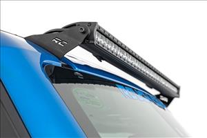 LED Light Kit Upper Windshield 40 Inch Black Single Row Ford Bronco (21-25) Rough Country