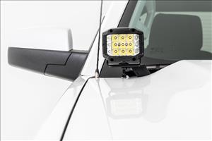 LED Ditch Light Kit 2in Black Pair Amber DRL Silverado/Sierra 1500 (14-18 & Classic) Rough Country