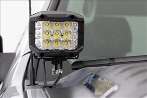 LED Light Kit Ditch Mount 3 Inch OSRAM Wide Chevy 1500 & Silverado/Sierra 2500HD/3500HD (07-14) Rough Country
