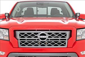 LED Light Kit Ditch Mount 2 Inch Black Pair Amber DRL Nissan Frontier (22-26) Rough Country