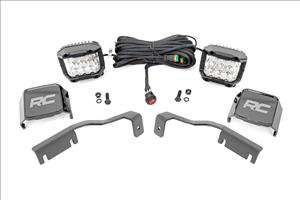 LED Light Kit Ditch Mount 3 Inch OSRAM Wide Nissan Frontier (22-26) Rough Country