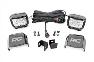 LED Light Kit Ditch Mount 3 Inch OSRAM Wide Toyota Tundra 2WD/4WD (22-26) Rough Country