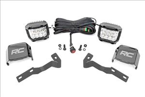 LED Light Kit Ditch Mount 3 Inch OSRAM Wide Toyota Tacoma 2WD/4WD (16-23) Rough Country