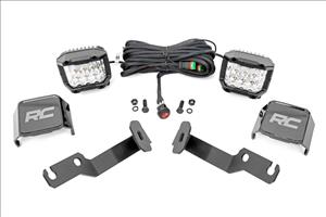 LED Light Kit Ditch Mount 3 Inch OSRAM Wide Toyota Tacoma (05-15) Rough Country