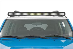 LED Light Windshield Kit 50 Inch Curved Dual Row Black Series 07-14 Toyota FJ Cruiser Rough Country