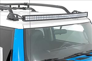 LED Light Windshield Kit 50 Inch Curved Single Row Black Series 07-14 FJ Cruiser Rough Country