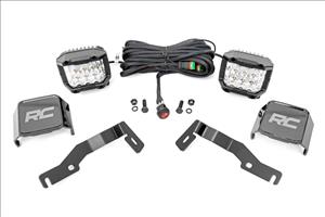 LED Light Kit Ditch Mount 3 Inch OSRAM Wide Toyota Tacoma 2WD/4WD (24-26) Rough Country