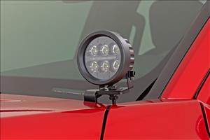 LED Light Kit Ditch Mount Black Series Round 3.5 Inch Amber DRL Toyota Tacoma (24-26) Rough Country