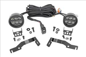 LED Light Kit Ditch Mount Black Series Round 3.5 Inch Amber DRL Toyota Tacoma (24-26) Rough Country
