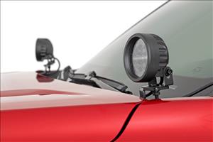 LED Light Kit Ditch Mount Black Series Round 3.5 Inch Amber DRL Toyota Tacoma (24-26) Rough Country