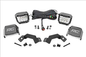 LED Light Kit Ditch Mount 3 Inch OSRAM Wide Toyota Land Cruiser (24-26) Rough Country