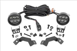 LED Light Kit Ditch Mount Black Series Round 3.5 Inch Amber DRL Toyota LandCruiser (2024) Rough Country