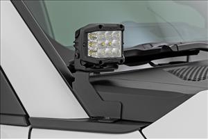 LED Light Kit Ditch Mount Black Series Round 3.5 Inch Amber DRL Toyota LandCruiser (2024) Rough Country