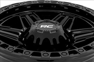 76 Series Wheel Simulated Bead Lock Gloss Black 17x9 5x4.5 +0mm Rough Country