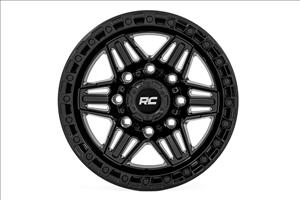 76 Series Wheel Simulated Beadlock Gloss Black 17x9 8x6.5 -12mm Rough Country