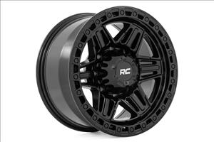 76 Series Wheel Simulated Beadlock Gloss Black 17x9 8x170 -12mm Rough Country