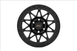 78 Series Wheel Simulated Beadlock Black 17x8.5 5x5 +0mm Rough Country